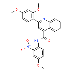 ChemSpider 2D Image | 2-(2,4-Dimethoxyphenyl)-N-(4-methoxy-2-nitrophenyl)-4-quinolinecarboxamide | C25H21N3O6
