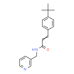 ChemSpider 2D Image | 3-[4-(2-Methyl-2-propanyl)phenyl]-N-(3-pyridinylmethyl)acrylamide | C19H22N2O