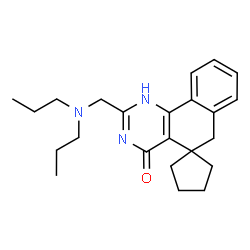 ChemSpider 2D Image | 2-[(Dipropylamino)methyl]-1H-spiro[benzo[h]quinazoline-5,1'-cyclopentan]-4(6H)-one | C23H31N3O