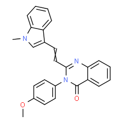 ChemSpider 2D Image | 3-(4-Methoxyphenyl)-2-[2-(1-methyl-1H-indol-3-yl)vinyl]-4(3H)-quinazolinone | C26H21N3O2