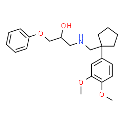 ChemSpider 2D Image | 1-({[1-(3,4-Dimethoxyphenyl)cyclopentyl]methyl}amino)-3-phenoxy-2-propanol | C23H31NO4