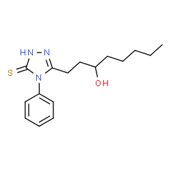 ChemSpider 2D Image | 1-(4-phenyl-5-sulfanyl-4H-1,2,4-triazol-3-yl)octan-3-ol | C16H23N3OS