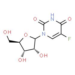 ChemSpider 2D Image | 5-Fluoro-1-(D-ribofuranosyl)-2,4(1H,3H)-pyrimidinedione | C9H11FN2O6