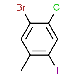 ChemSpider 2D Image | 1-Bromo-2-chloro-4-iodo-5-methylbenzene | C7H5BrClI