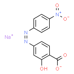 ChemSpider 2D Image | Sodium 2-hydroxy-4-[(Z)-(4-nitrophenyl)diazenyl]benzoate | C13H8N3NaO5