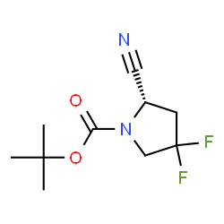 ChemSpider 2D Image | 2-Methyl-2-propanyl (2S)-2-cyano-4,4-difluoro-1-pyrrolidinecarboxylate | C10H14F2N2O2