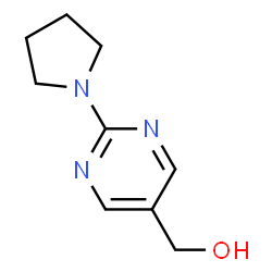 ChemSpider 2D Image | 2-(1-Pyrrolidinyl)-5-pyrimidinemethanol | C9H13N3O