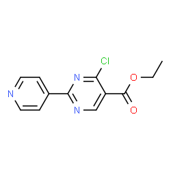ChemSpider 2D Image | Ethyl 4-chloro-2-(4-pyridinyl)-5-pyrimidinecarboxylate | C12H10ClN3O2