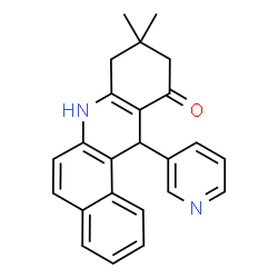 ChemSpider 2D Image | 9,9-Dimethyl-12-pyridin-3-yl-8,9,10,12-tetrahydro-7H-benzo[a]acridin-11-one | C24H22N2O
