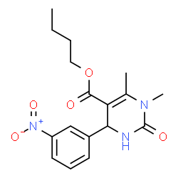 ChemSpider 2D Image | Butyl 1,6-dimethyl-4-(3-nitrophenyl)-2-oxo-1,2,3,4-tetrahydro-5-pyrimidinecarboxylate | C17H21N3O5