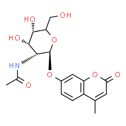 ChemSpider 2D Image | 4-Methyl-2-oxo-2H-chromen-7-yl (5xi)-2-acetamido-2-deoxy-beta-D-ribo-hexopyranoside | C18H21NO8