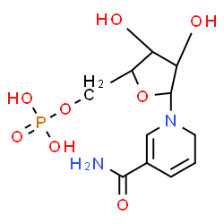 ChemSpider 2D Image | 1-(5-O-Phosphonopentofuranosyl)-1,6-dihydro-3-pyridinecarboxamide | C11H17N2O8P