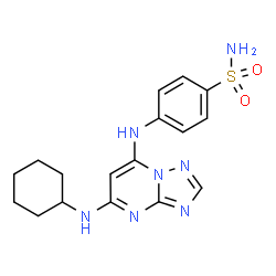 ChemSpider 2D Image | 4-{[5-(Cyclohexylamino)[1,2,4]triazolo[1,5-a]pyrimidin-7-yl]amino}benzenesulfonamide | C17H21N7O2S
