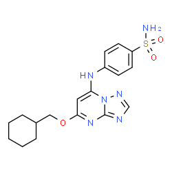 ChemSpider 2D Image | 4-{[5-(Cyclohexylmethoxy)[1,2,4]triazolo[1,5-a]pyrimidin-7-yl]amino}benzenesulfonamide | C18H22N6O3S