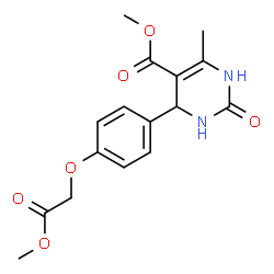 ChemSpider 2D Image | Methyl 4-[4-(2-methoxy-2-oxoethoxy)phenyl]-6-methyl-2-oxo-1,2,3,4-tetrahydro-5-pyrimidinecarboxylate | C16H18N2O6