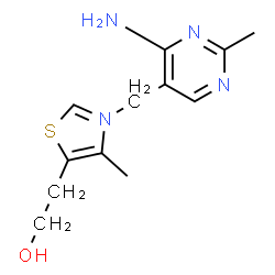 ChemSpider 2D Image | 2-[3-[(4-amino-2-methyl-pyrimidin-5-yl)methyl]-4-methyl-thiazol-5-yl]ethanol | C12H17N4OS