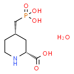 ChemSpider 2D Image | (2R,4S)-4-(Phosphonomethyl)-2-piperidinecarboxylic acid hydrate (1:1) | C7H16NO6P