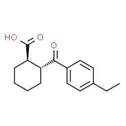 ChemSpider 2D Image | (1R,2R)-2-(4-Ethylbenzoyl)cyclohexanecarboxylic acid | C16H20O3