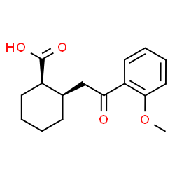 ChemSpider 2D Image | (1R,2R)-2-[2-(2-Methoxyphenyl)-2-oxoethyl]cyclohexanecarboxylic acid | C16H20O4