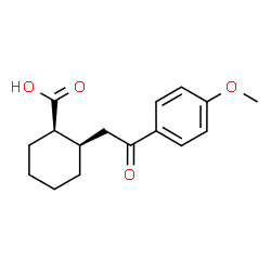ChemSpider 2D Image | (1R,2R)-2-[2-(4-Methoxyphenyl)-2-oxoethyl]cyclohexanecarboxylic acid | C16H20O4
