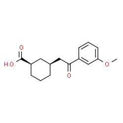 ChemSpider 2D Image | (1R,3S)-3-[2-(3-Methoxyphenyl)-2-oxoethyl]cyclohexanecarboxylic acid | C16H20O4