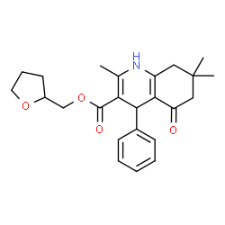 ChemSpider 2D Image | Tetrahydro-2-furanylmethyl 2,7,7-trimethyl-5-oxo-4-phenyl-1,4,5,6,7,8-hexahydro-3-quinolinecarboxylate | C24H29NO4