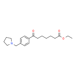 ChemSpider 2D Image | Ethyl 7-oxo-7-[4-(1-pyrrolidinylmethyl)phenyl]heptanoate | C20H29NO3