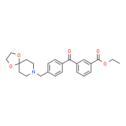 ChemSpider 2D Image | Ethyl 3-[4-(1,4-dioxa-8-azaspiro[4.5]dec-8-ylmethyl)benzoyl]benzoate | C24H27NO5