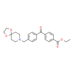 ChemSpider 2D Image | Ethyl 4-[4-(1,4-dioxa-8-azaspiro[4.5]dec-8-ylmethyl)benzoyl]benzoate | C24H27NO5