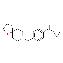 ChemSpider 2D Image | Cyclopropyl[4-(1,4-dioxa-8-azaspiro[4.5]dec-8-ylmethyl)phenyl]methanone | C18H23NO3