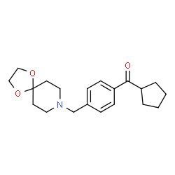 ChemSpider 2D Image | Cyclopentyl[4-(1,4-dioxa-8-azaspiro[4.5]dec-8-ylmethyl)phenyl]methanone | C20H27NO3