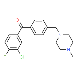 ChemSpider 2D Image | (3-Chloro-4-fluorophenyl){4-[(4-methyl-1-piperazinyl)methyl]phenyl}methanone | C19H20ClFN2O