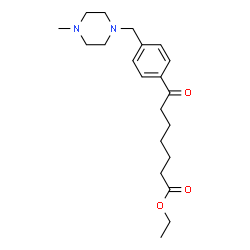 ChemSpider 2D Image | Ethyl 7-{4-[(4-methyl-1-piperazinyl)methyl]phenyl}-7-oxoheptanoate | C21H32N2O3