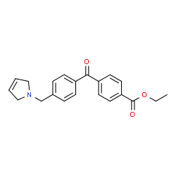 ChemSpider 2D Image | Ethyl 4-[4-(2,5-dihydro-1H-pyrrol-1-ylmethyl)benzoyl]benzoate | C21H21NO3