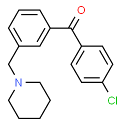 ChemSpider 2D Image | 1-{[3-(4-CHLOROBENZOYL)PHENYL]METHYL}PIPERIDINE | C19H20ClNO