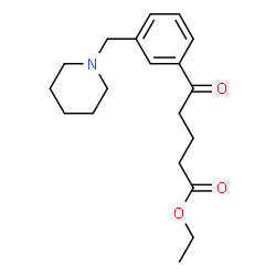 ChemSpider 2D Image | ethyl 5-oxo-5-[3-(piperidinomethyl)phenyl]valerate | C19H27NO3