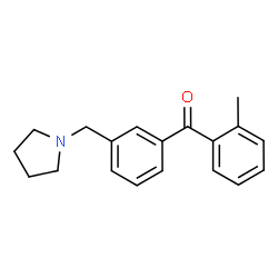 ChemSpider 2D Image | 1-{[3-(2-METHYLBENZOYL)PHENYL]METHYL}PYRROLIDINE | C19H21NO