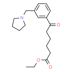 ChemSpider 2D Image | ethyl 6-oxo-6-[3-(pyrrolidinomethyl)phenyl]hexanoate | C19H27NO3