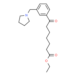 ChemSpider 2D Image | Ethyl 7-oxo-7-[3-(1-pyrrolidinylmethyl)phenyl]heptanoate | C20H29NO3