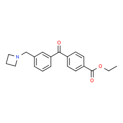 ChemSpider 2D Image | Ethyl 4-[3-(1-azetidinylmethyl)benzoyl]benzoate | C20H21NO3