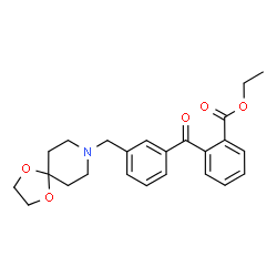 ChemSpider 2D Image | Ethyl 2-[3-(1,4-dioxa-8-azaspiro[4.5]dec-8-ylmethyl)benzoyl]benzoate | C24H27NO5