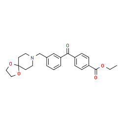 ChemSpider 2D Image | Ethyl 4-[3-(1,4-dioxa-8-azaspiro[4.5]dec-8-ylmethyl)benzoyl]benzoate | C24H27NO5
