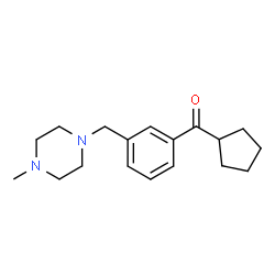 ChemSpider 2D Image | Cyclopentyl[3-[(4-methyl-1-piperazinyl)methyl]phenyl]methanone | C18H26N2O
