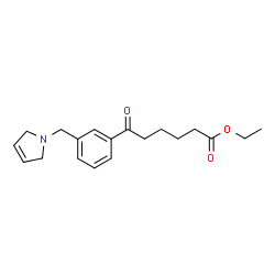 ChemSpider 2D Image | Ethyl 6-[3-(2,5-dihydro-1H-pyrrol-1-ylmethyl)phenyl]-6-oxohexanoate | C19H25NO3