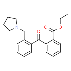 ChemSpider 2D Image | Ethyl 2-[2-(1-pyrrolidinylmethyl)benzoyl]benzoate | C21H23NO3