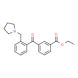 ChemSpider 2D Image | Ethyl 3-[2-(1-pyrrolidinylmethyl)benzoyl]benzoate | C21H23NO3