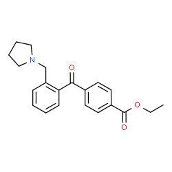 ChemSpider 2D Image | Ethyl 4-[2-(1-pyrrolidinylmethyl)benzoyl]benzoate | C21H23NO3