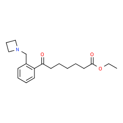 ChemSpider 2D Image | Ethyl 7-[2-(1-azetidinylmethyl)phenyl]-7-oxoheptanoate | C19H27NO3