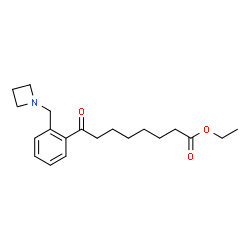 ChemSpider 2D Image | Ethyl 8-[2-(1-azetidinylmethyl)phenyl]-8-oxooctanoate | C20H29NO3