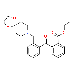 ChemSpider 2D Image | Ethyl 2-[2-(1,4-dioxa-8-azaspiro[4.5]dec-8-ylmethyl)benzoyl]benzoate | C24H27NO5